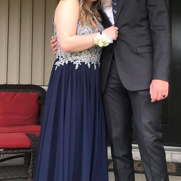 Prom dress! Worn once, has a trail, but not a long one - Picture 2 of 2